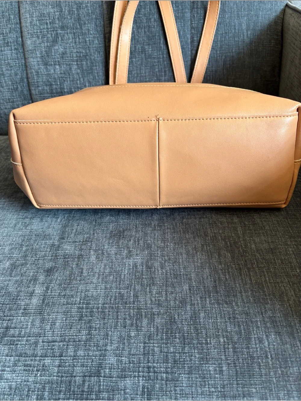 Emma Fox Tan Leather Tote with Luggage Tag